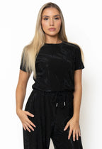 Anastasia Strass Top - Black Strass