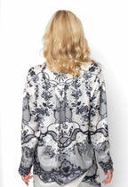Eleonora Relaxed Shirt - Black & White Print