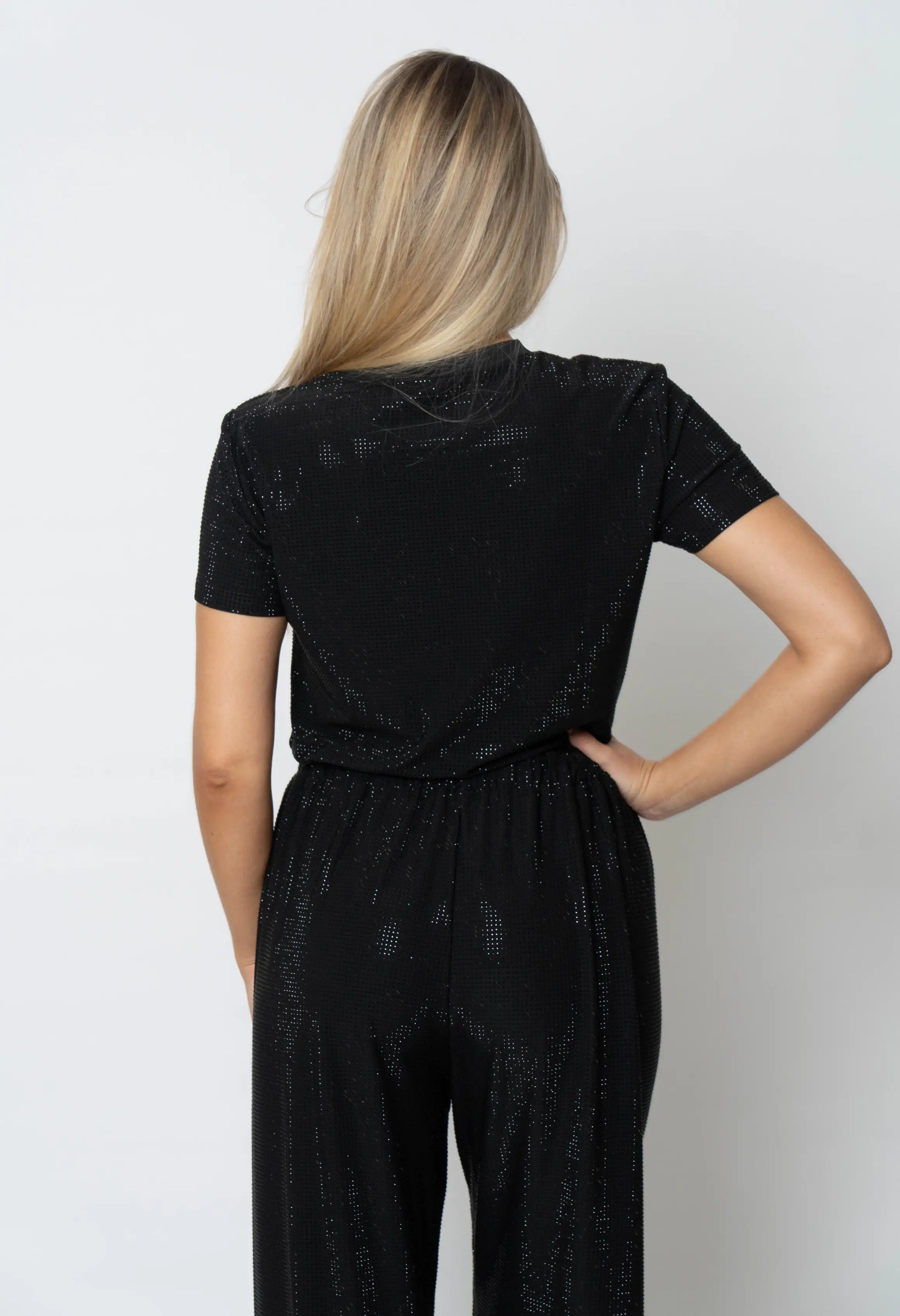 Anastasia Strass Top - Black Strass