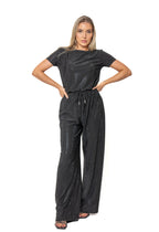 Anastasia Strass Wide Leg Pants - Black Strass