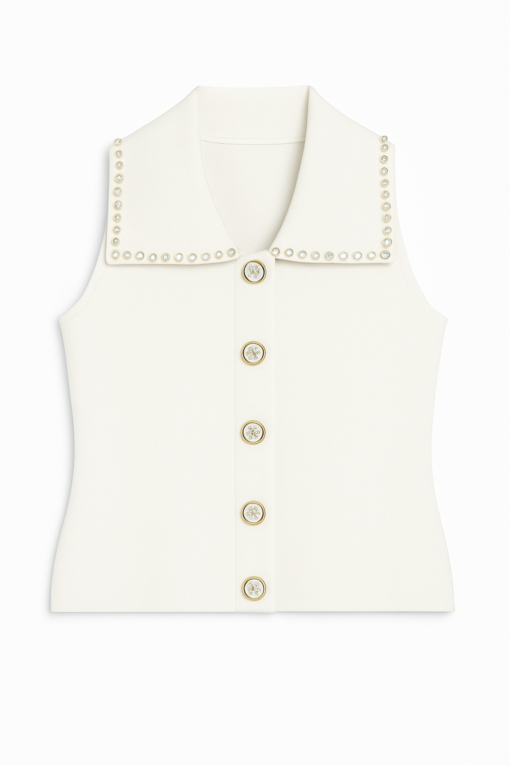 Camelia Sleeveless Top – White