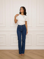 Lucie Embellished Bow Tee – White